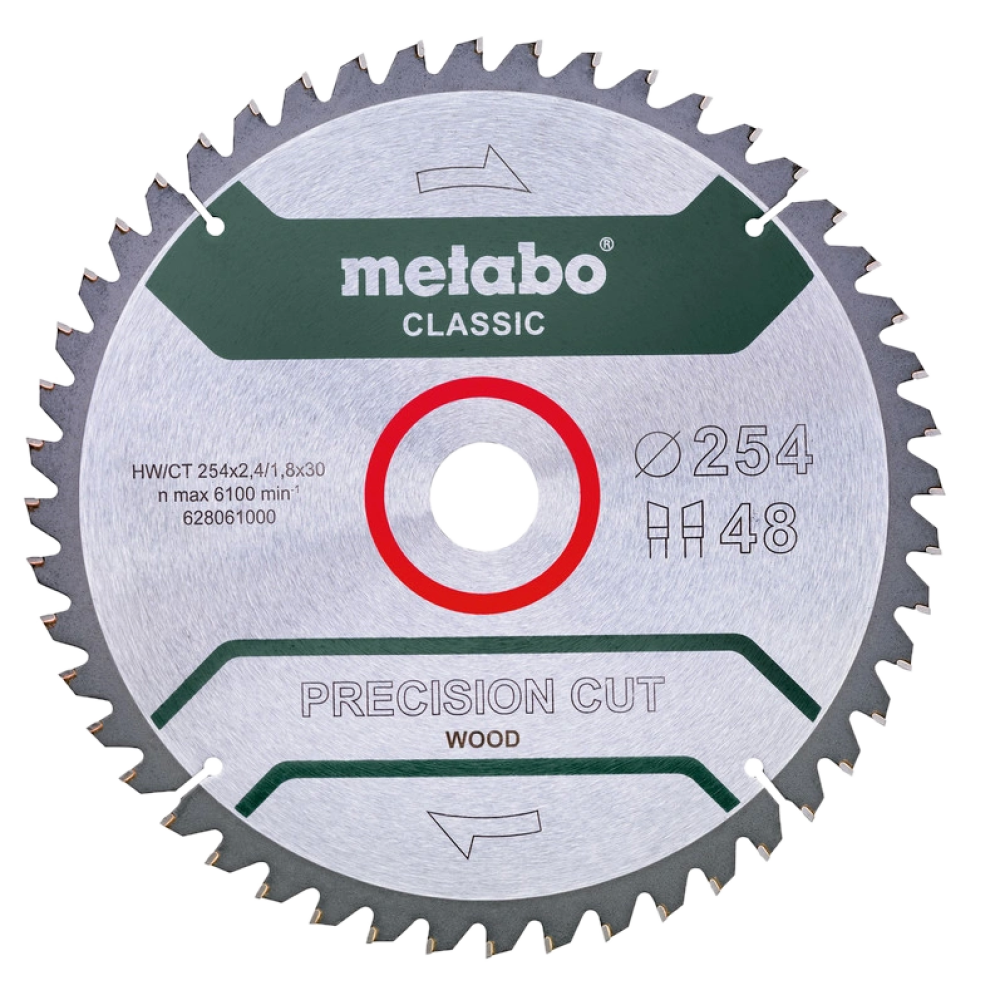 Пильний диск 254x30, Z48 WZ 5°neg. Metabo "precision cut wood - classic" (628061000)