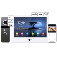 Комплект відеодомофону Neolight ALPHA Hybrid + SOLO IPW Graphite с уголком, PoE адаптер для вызовной панели