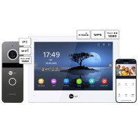 Комплект відеодомофону Neolight ALPHA Hybrid + SOLO IPW Graphite з кутком, PoE адаптер для панелі виклику