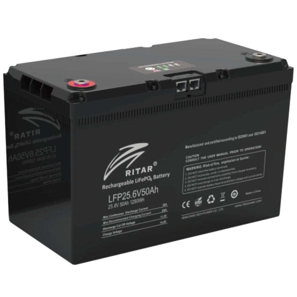 Батарея Ritar LFP25.6V50AH G3 с системой подогрева и bluetooth