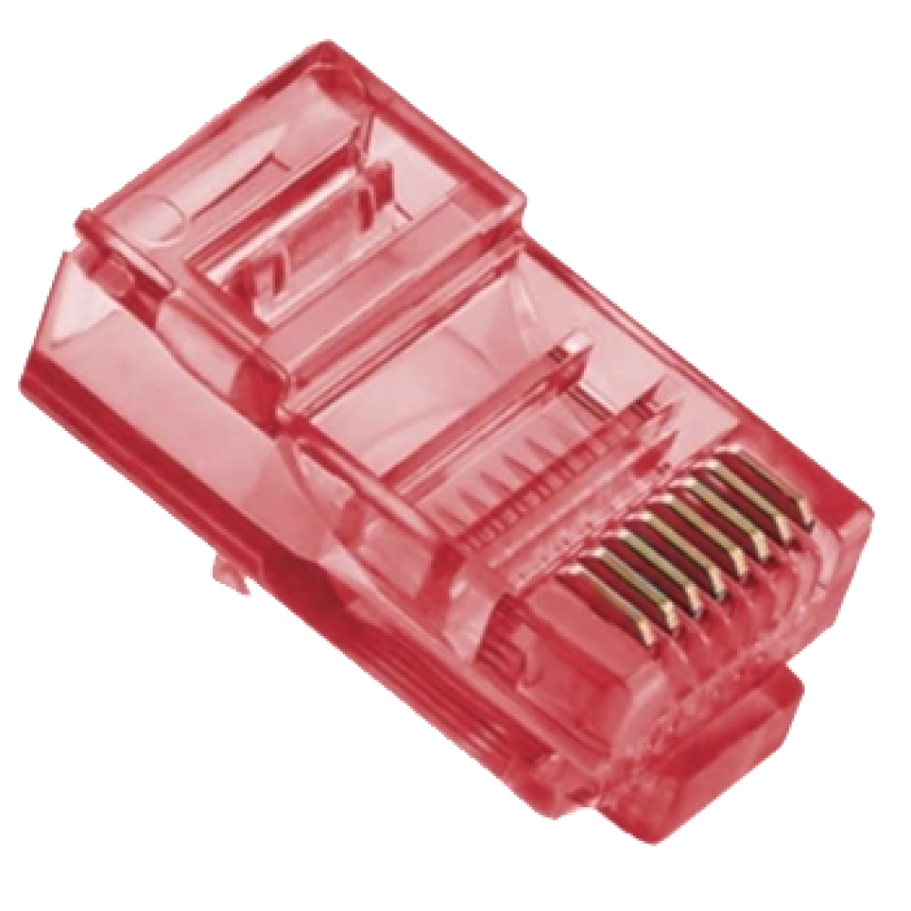 Конектор (100 шт/уп.) Ritar RJ-45 8P8C UTP Cat-5 Q100 Red
