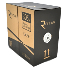 Кабель Ritar зовнішній з дротом КНПП UTP (4*2*0.51) 4p 24 AWG ПЕ (305м) чорний