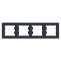 Рамка 4 поста антрацит горизонтальна Schneider Electric EPH5800471 Asfora