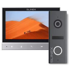 Комплект видеодомофон + панель вызова Slinex SK-07N Cloud grey + ML-17HD graphite