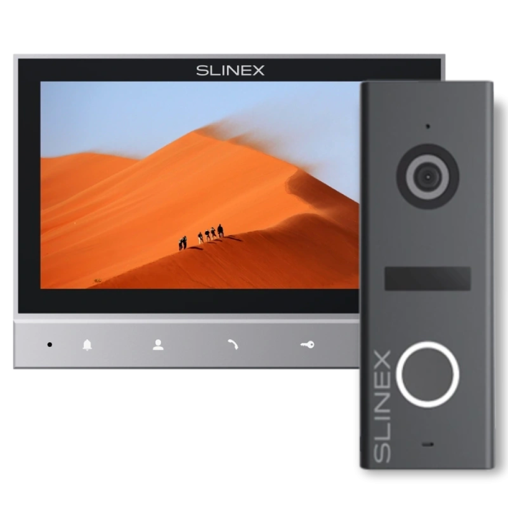 Комплект видеодомофон + панель вызова Slinex SK-07N Cloud grey + ML-17HD graphite Комплект видеодомофон + панель вызова Slinex SK-07N Cloud grey + ML-17HD graphite