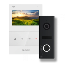 Комплект видеодомофон + панель вызова Slinex SQ-04N Cloud white + ML-17HD black