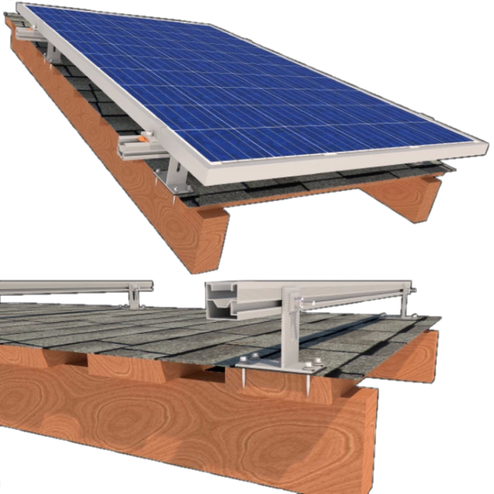 комплект кріплення 2 сонячних панелей до 1145мм бітумна черепиця StringSetter SS-XL-B 02