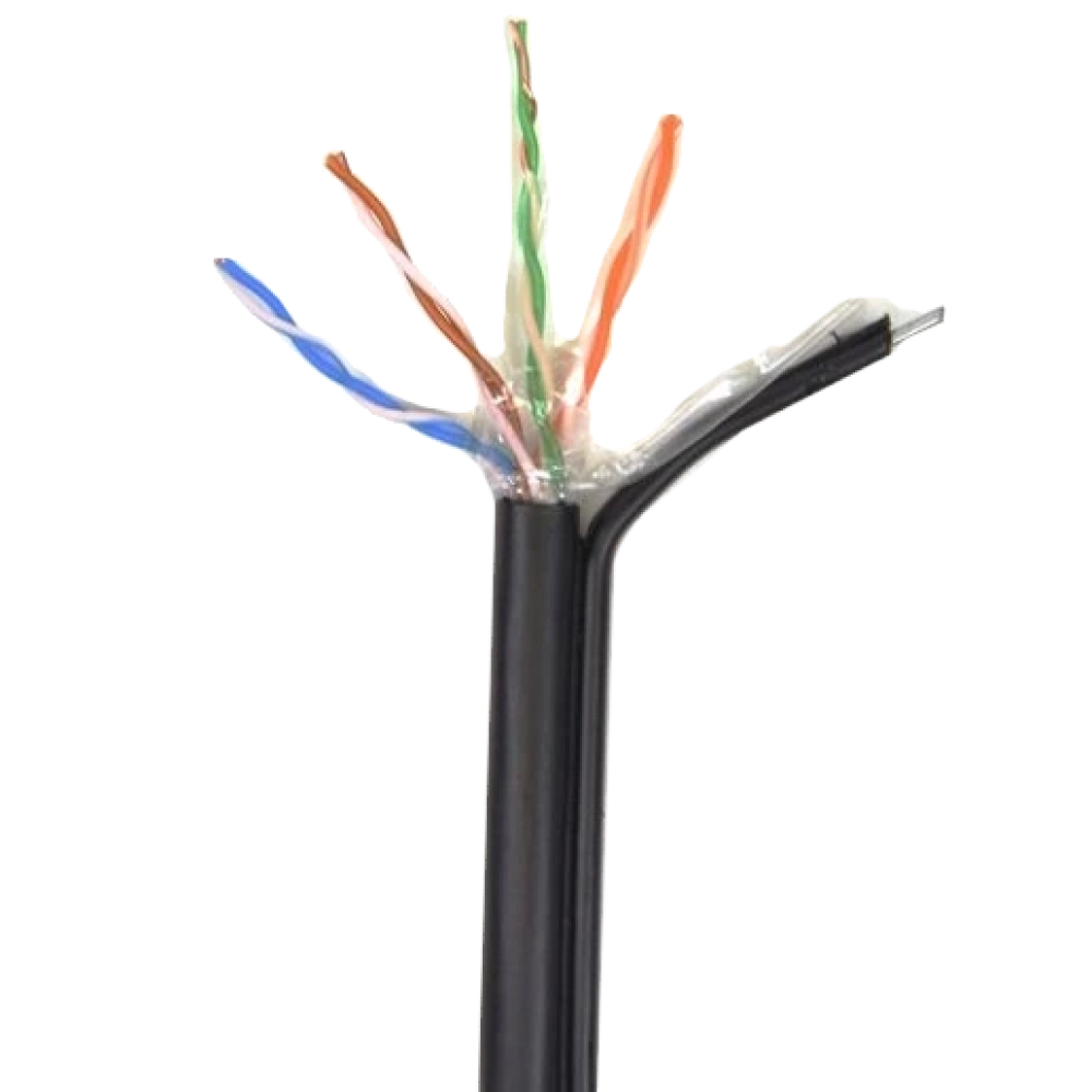 Кабель ATIS UTP 4*2*0.5-CU PE MP кат.5е (UTP медь наружный с несущей проволокой) бухта 305м
