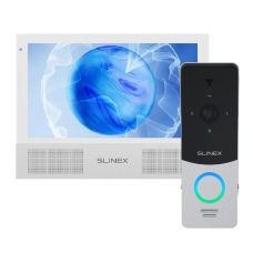 Комплект відеодомофон + панель виклику Slinex Sonik 7 AI white + ML-20HD Black