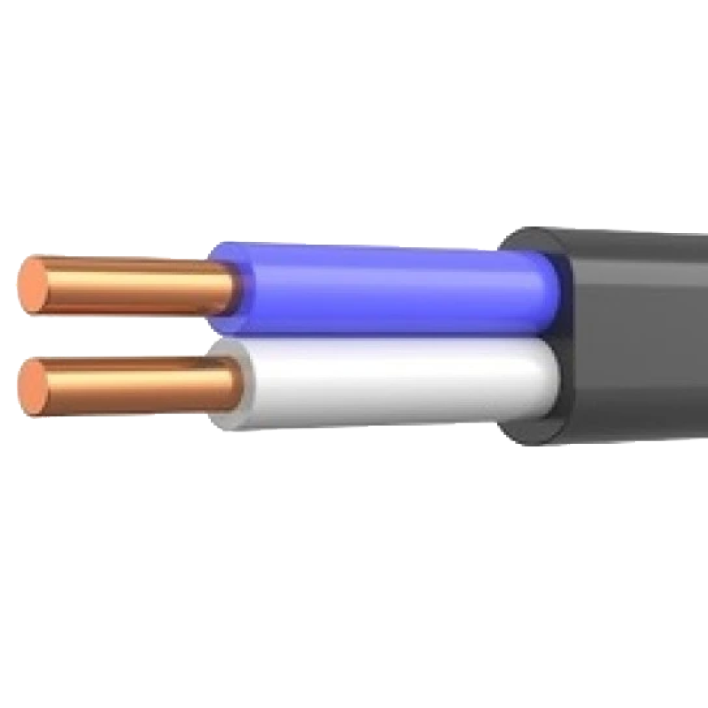 Кабель ВВГ нг LS П 2х1,5 чорний (Україна) (100м)
