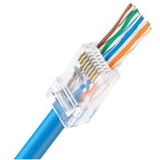 Конектор UTP RJ45 кат. 5e зі наскрізними отворами 100 шт